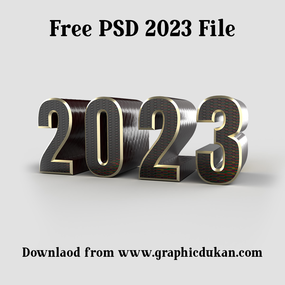 2023 PSD file Template Free, New Year